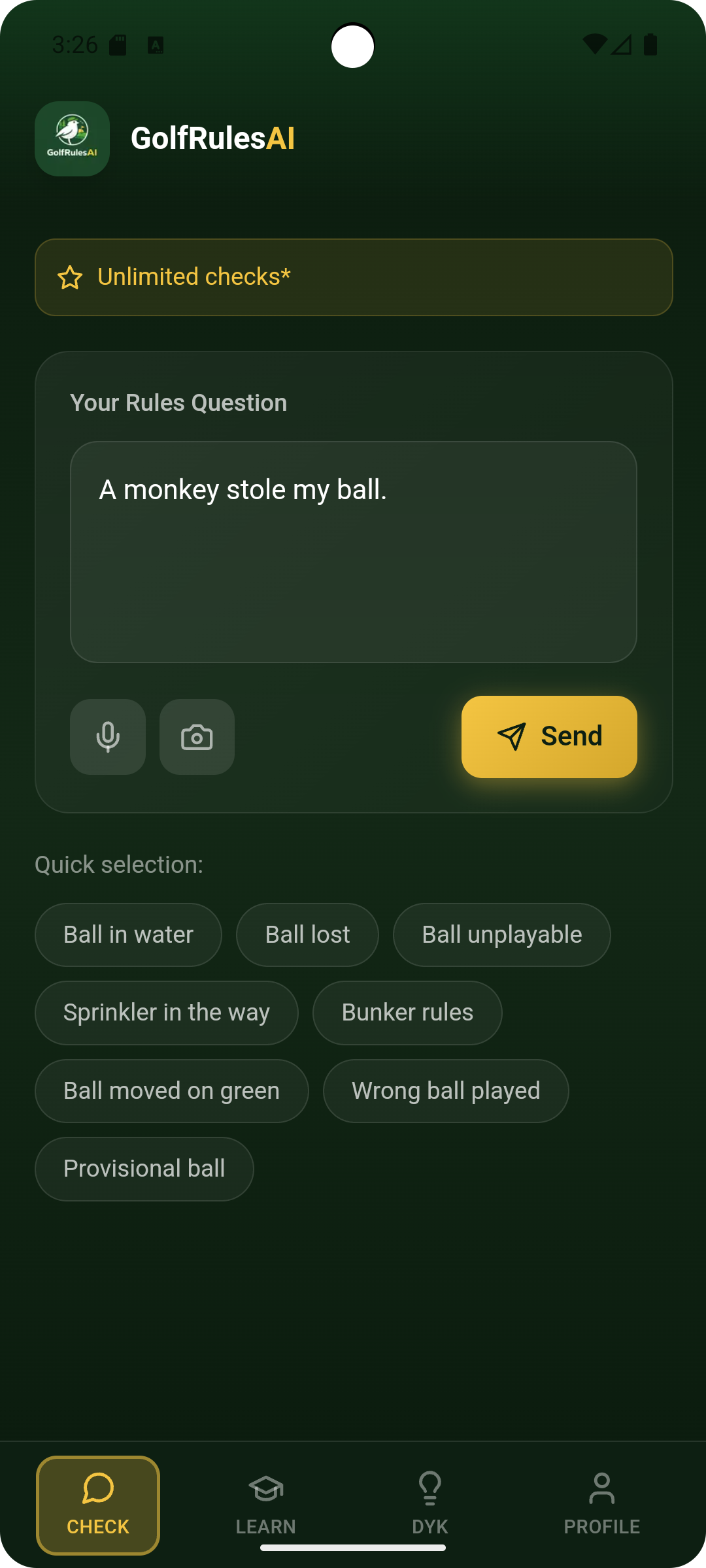 GolfRules AI App